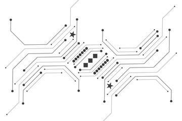 Aufkleber - Computer communication cybernetic element. Circuit board vector illustration. High-tech technology background texture.