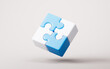© Vink Fan - Puzzle pieces with business teamwork and collaboration concept, 3d rendering.