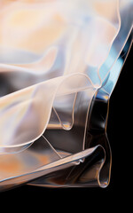 Poster - Flowing transparent multilayer cloth background, 3d rendering.