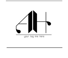Poster - Vintage AH Calligraphy Logo – Classic Letter A and H Emblem