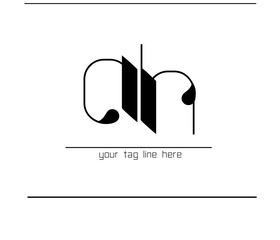 Poster - A and H Emblem Logo – Elegant Letter Interlock Calligraphy Design