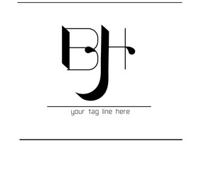 Poster - HB Calligraphy Emblem – Artistic Hand-drawn H and B Typography