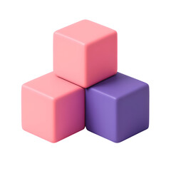 Poster - Stacked colorful cubes over black, 3D rendering. Abstract graphic for construction, education, or design