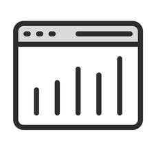 Poster - Web Statistics Icon Browser Window Analytics Data Chart Graph Modern Line Art Outline Minimal Report Growth