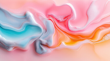 Poster - Colorful abstract swirls of paint creating a vibrant composition