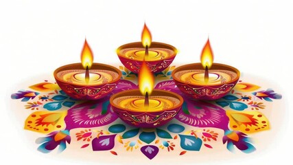 Poster - Three lit candles placed on a decorative floral arrangement