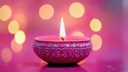 Poster - A single lit candle sits on top of a table