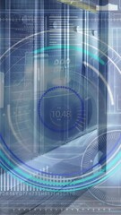 Poster - Animation of digital interface and data processing over server room