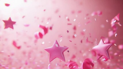 Poster - A cluster of pink stars suspended in mid-air, creating a whimsical scene