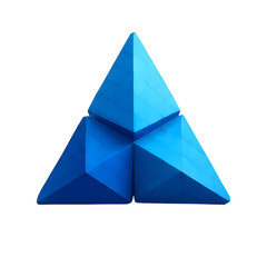 Poster - Blue triangle comprised of smaller geometric shapes, isolated on black