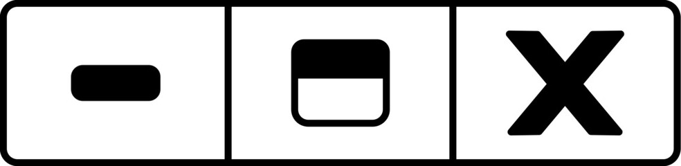 Minimize maximize and close icon illustration