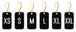 © MDMASUD - Clothing size labels set: XS, S, M, L, XL, XXL. Vector