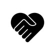 © FourLeafLover - Flat icon of handshake in the form of a heart as a concept of trust and support