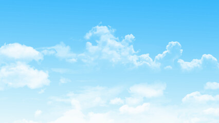 Poster - The sky is blue with a few clouds scattered throughout photo. White cloud on blue sky, natural background 