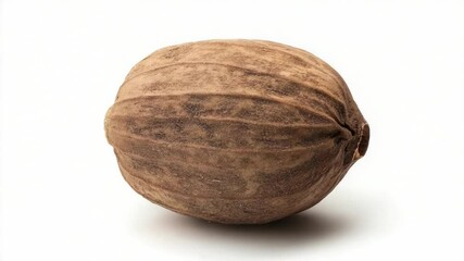 Poster - A single whole nut isolated on a clean white background, perfect for product or food photography