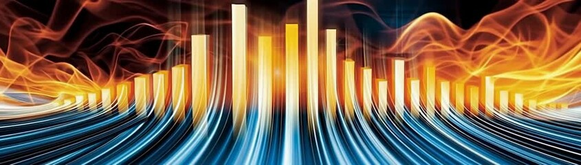Poster - Dynamic Abstract Visualization of Fiery Soundwaves and Vibrant Flowing Energy Lines