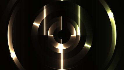 Poster - gold color circle glowing rays 4K animated video