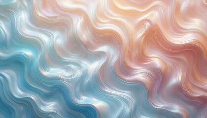 Aufkleber - Abstract background with swirl pattern resembling mother-of-pearl. Different shades of blue, orange, shine, waves. Iridescent colors, marine themes. Wallpaper design with natural texture, luxury