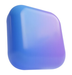 Poster - Calm smooth abstract rounded object with vibrant blue purple gradient