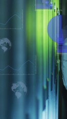 Poster - Animation of data processing over diverse it engineers and computer servers