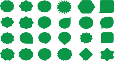 Aufkleber - A collection of varied green geometric shapes on a white backdrop