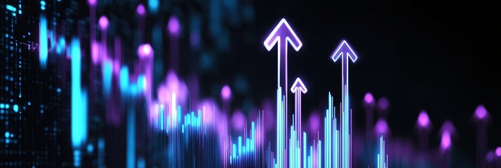 Poster - Uptrending Digital Charts Illustrate Ascending Prospects of Financial Growth in Tech Sector