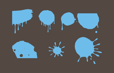 Poster - Abstract Light Blue Paint Splatter Drips Set:  Modern Minimalist Design Elements, Vector Illustration, Graphic Design Resource,  Perfect for Branding, Website, and Social Media.