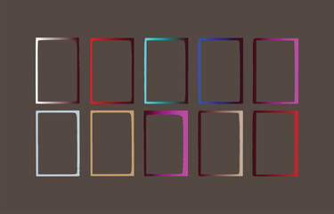 Poster - Abstract Colorful Square Frames:  Modern Minimalist Design, Gradient Borders,  Empty Placeholders,  Versatile Templates, Ideal for Presentations, Web Design, and Social Media Graphics.
