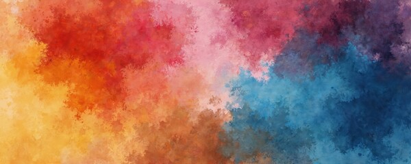 Fototapete - Abstract artwork mix of vibrant colors, textures. Painting blends warm, cool tones creating dynamic composition with artistic, modern feel. Ideal for wallpaper, background, design element.
