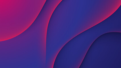 Poster - Abstract Blue Wave Background with Light Curves and Digital Design