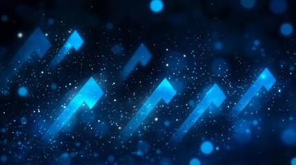 Aufkleber - Dynamic Business Growth Abstract Illustration of Upward Arrows and Electric Innovation Concepts