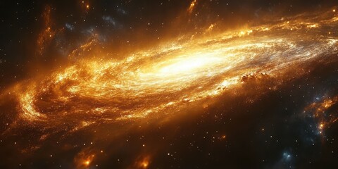 Wall Mural - Vibrant spiral galaxy glowing in the vastness of space showcases celestial beauty and cosmic wonders