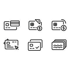 Poster - Credit Card Icons Online Payment Secure Transaction Financial Technology Modern Line Art Minimalist Style