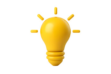 Poster - Yellow lightbulb icon, glowing on black background, representing ideas & innovation, usable as concept illustration