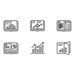 Poster - Modern Line Icons Financial Reports Data Analysis Growth Charts Business Strategy