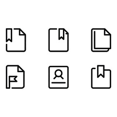 Fototapete - Modern Minimalist Document Icons Bookmark Stack Flag Profile User Interface Design Elements