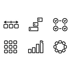 Poster - Modern Minimalist Line Icons Data Process Progress Network and Cycle Graphics for Web and App Design