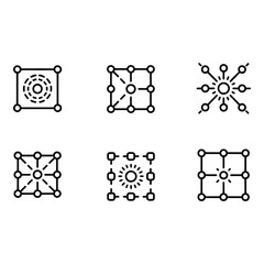 Poster - Modern Minimalist Network Icons Connectivity Technology and Data Visualization Set
