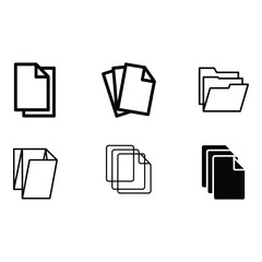 Fototapete - Simple Black and White Document and Folder Icons Minimalist Organized and Efficient Data Management Symbols