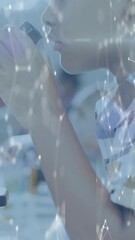 Poster - Animation of networks over schoolboy using microscope in science class