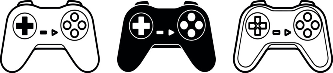 video game controller icons. joy stick icon set. game console icon flat symbol. vector illustration on transparent background