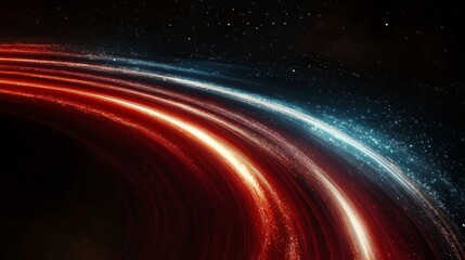 Poster - Abstract Lines of Light Curve Around, Creating Depth and Motion in a Vibrant, Energetic Background
