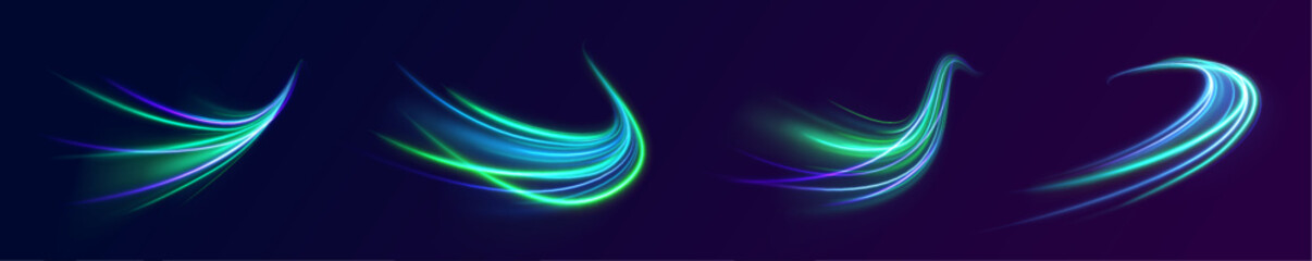 Poster - png swirl glow vector bright curve power sparkle transparent ring trace tornado background spiral light energy flash lens design movement ellipse green vortex magic


