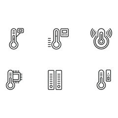 Poster - Smart Home Temperature Monitoring System Wireless Digital Thermometer Icons Set