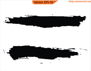 Wall Mural - Black line, grunge brush strokes, ink paint set, original design. Black ink line, grunge brush strokes, ink paint set. 
