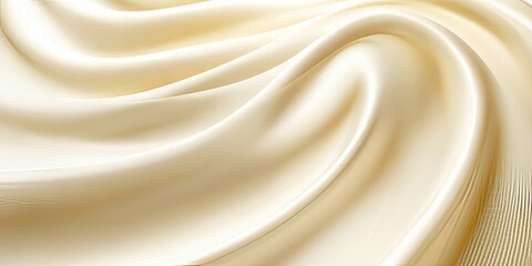 Poster - Delicate Creamy White Wave Texture Background with Soft Ivory Gradient for Minimalist Aesthetics