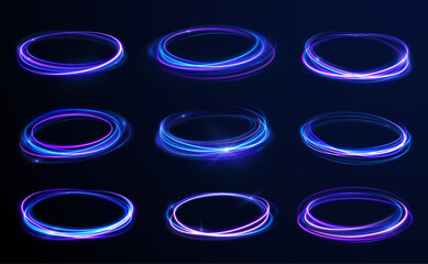 Poster - png motion vector ellipse tornado twirling spin glow sparkle blue futuristic energy frame line glare wave bright spiral background neon design shimmer light portal

