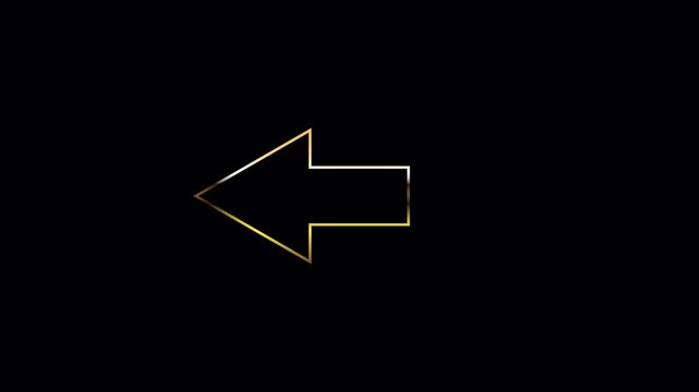 Arrow sketch, golden arrow animation on a transparent background