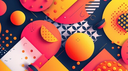 Poster - Dynamic abstract design with bold geometric shapes and vibrant colors. Digital art for design and print. Energetic and modern concept. Abstract image of curve line and shape with vibrant color. AIG51.