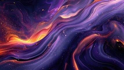 Poster - Abstract purple and orange color wave flowing express the energetic signal. Seamless texture of vividness curve swirling convey sense of harmony and wonderful scene perfect for graphic design. AIG53.